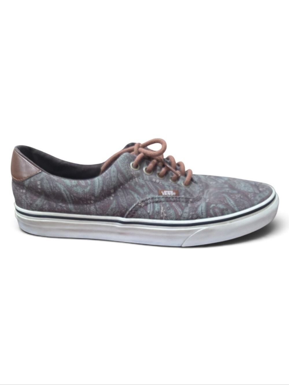 Vans Era 59 Paisley Low-Top Sneakers in Brown and Gray Pattern Mens Size 11